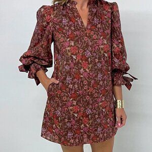 NWT Floral tie sleeve dress MEDIUM